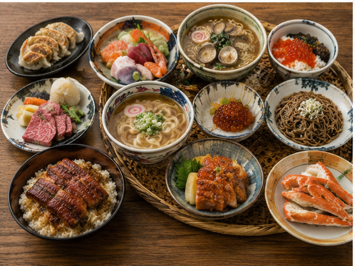 Map-inspired selection of foods from Japan’s 47 prefectures