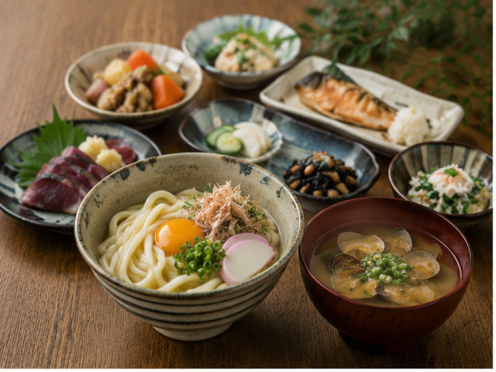 Regional Japanese foods from different parts of Japan