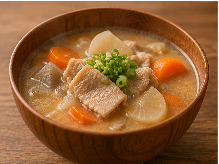 Tonjiru pork and vegetable miso soup